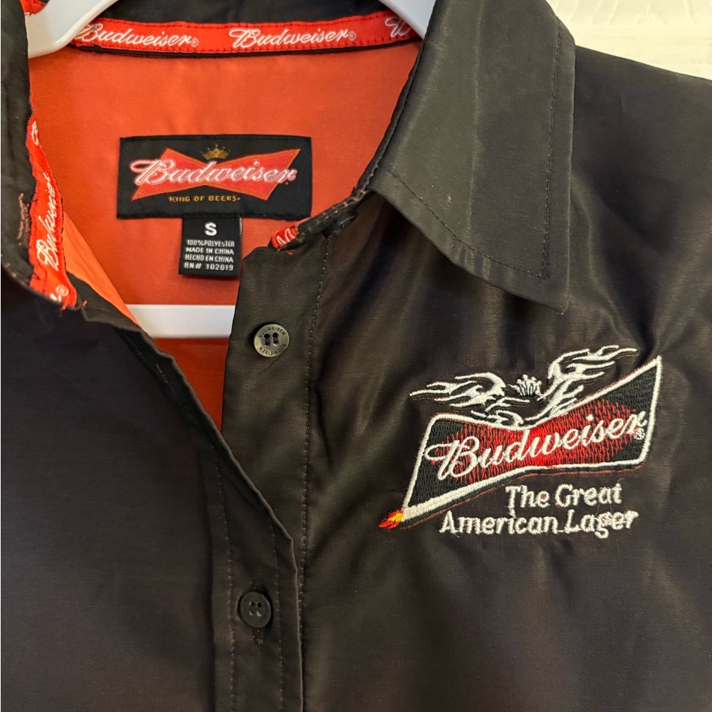 Ladies Budweiser Rodeo Flames Blouse Size Small. - Picture 2 of 7